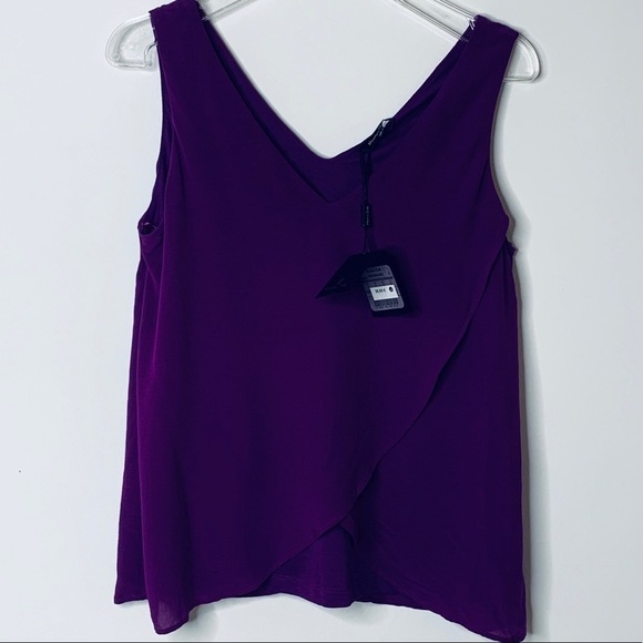 MOSSIMO Dutti Purple Double Layered Top NWT Size S - Picture 4 of 13